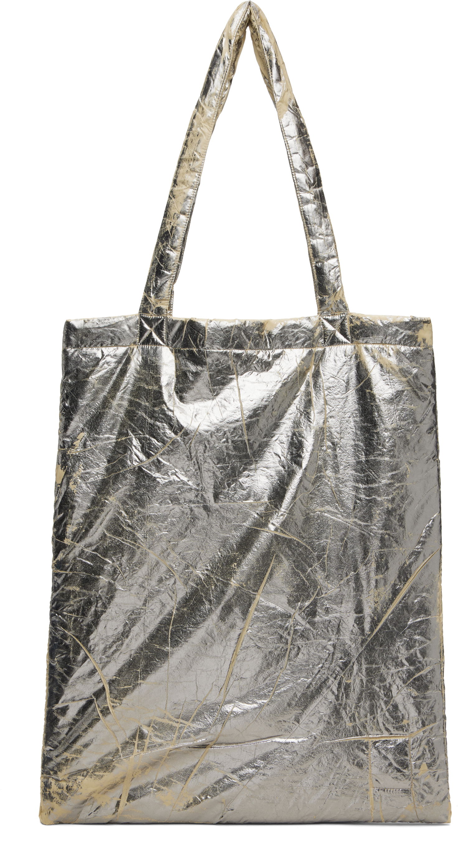 Tote bag Rick Owens DRKSHDW Concordians Crinkled Metallic Nylon Shopper Tote Metalická | DA02E7431 NPFPA, 0