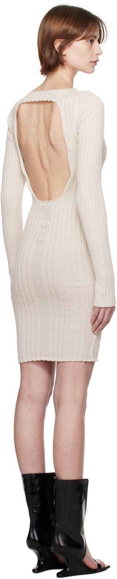 Šaty Rick Owens Rick Owens Hollywood Knit Mini Dress Béžová | RP01E7651 KEC, 2