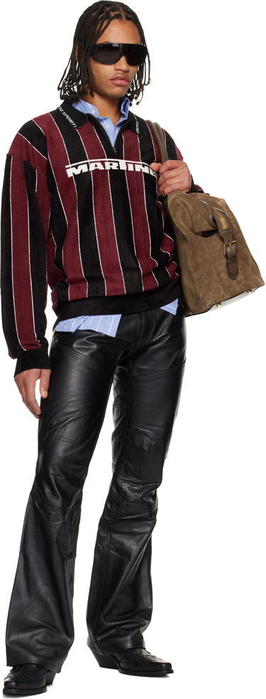 Nohavice Martine Rose Martine Rose Boot Cut Utility Leather Pants Čierna | 565LP18001, 4