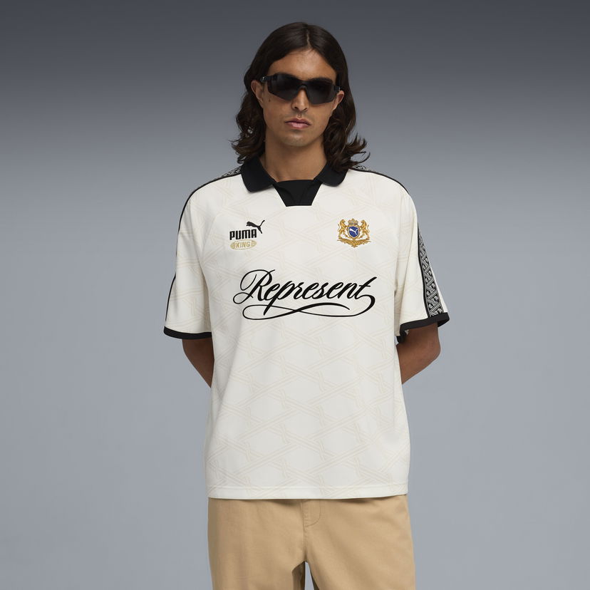 Dres Puma REPRESENT KING Collared Football Jersey Biela | 633784_31