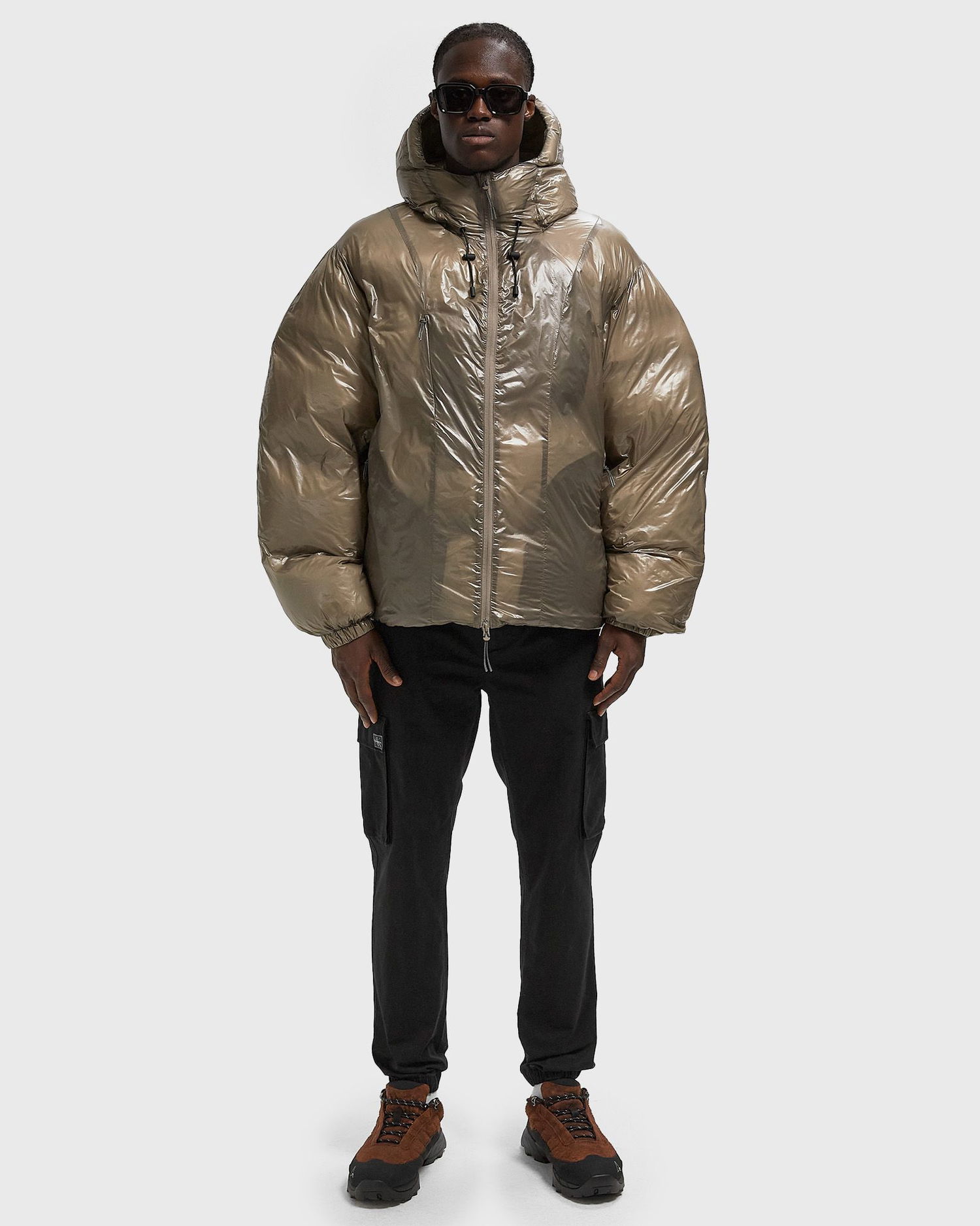Prešívaná bunda ROA Smooth Hooded Puffer Down Jacket Hnedá | RBMW0541FA356, 1