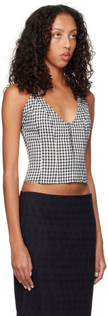 Tielko Miaou Miaou Work Capsule Valda Gingham Corset Top Čierna | 7056GINOND, 1