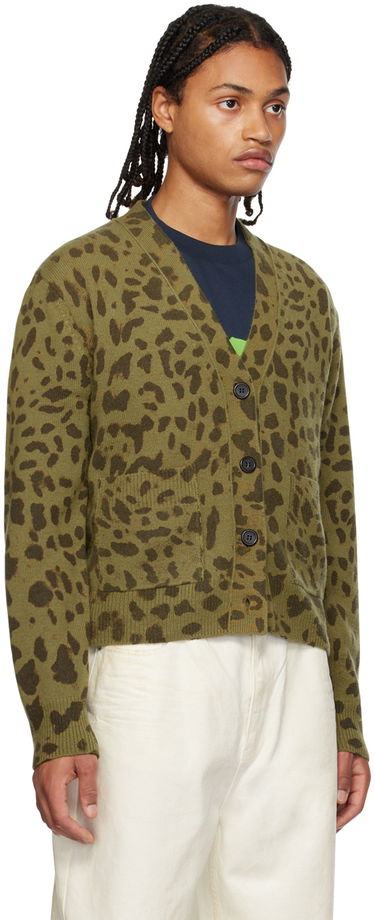 Sveter We11done We11done Leopard Print Cardigan Zelené | WD-KC3-23-622-U-KK, 1