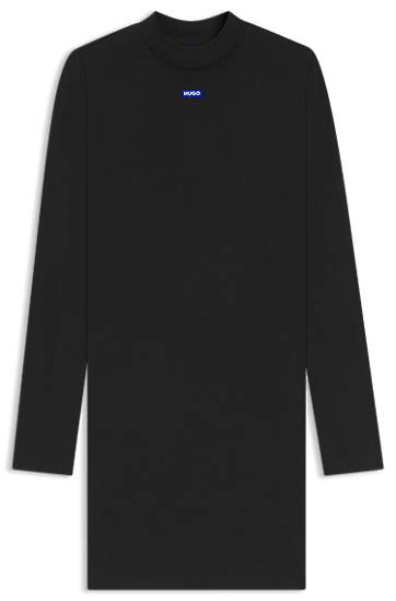 Šaty BOSS Stretch Cotton Bodycon Dress Čierna | 50545016
