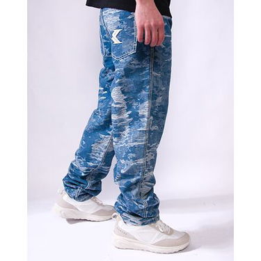 Džínsy Karl Kani Karl Kani Og K Distress Camo Five Pocket Denim Pants W30 Modrá | KK-60000106, 2