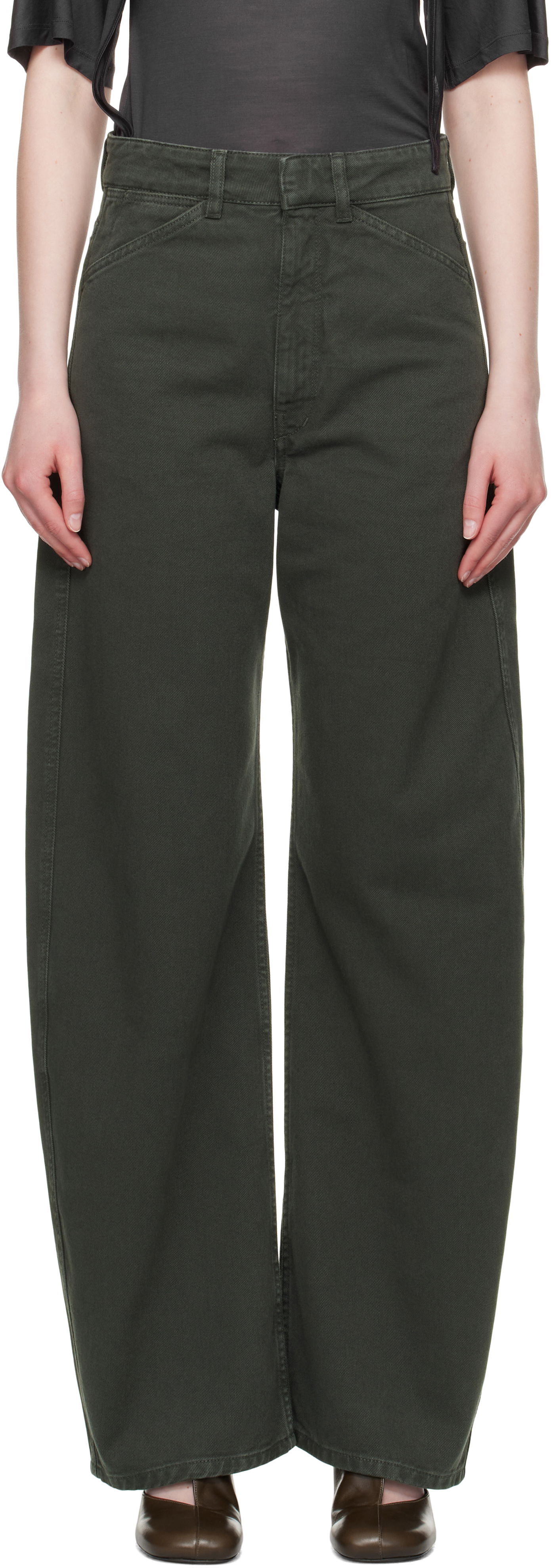 Džínsy LEMAIRE Lemaire High Waisted Curved Jeans Zelené | PA1052 LD1039, 0