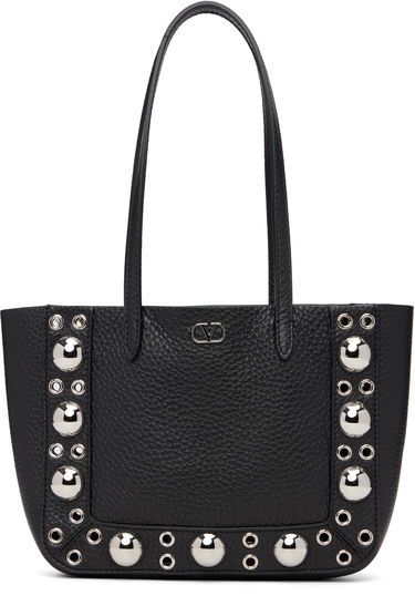 Tote bag Valentino Valentino Garavani Pebbled Leather Studded Mini Nellcôte Tote Metalická | 7W2B0R89MJL, 0