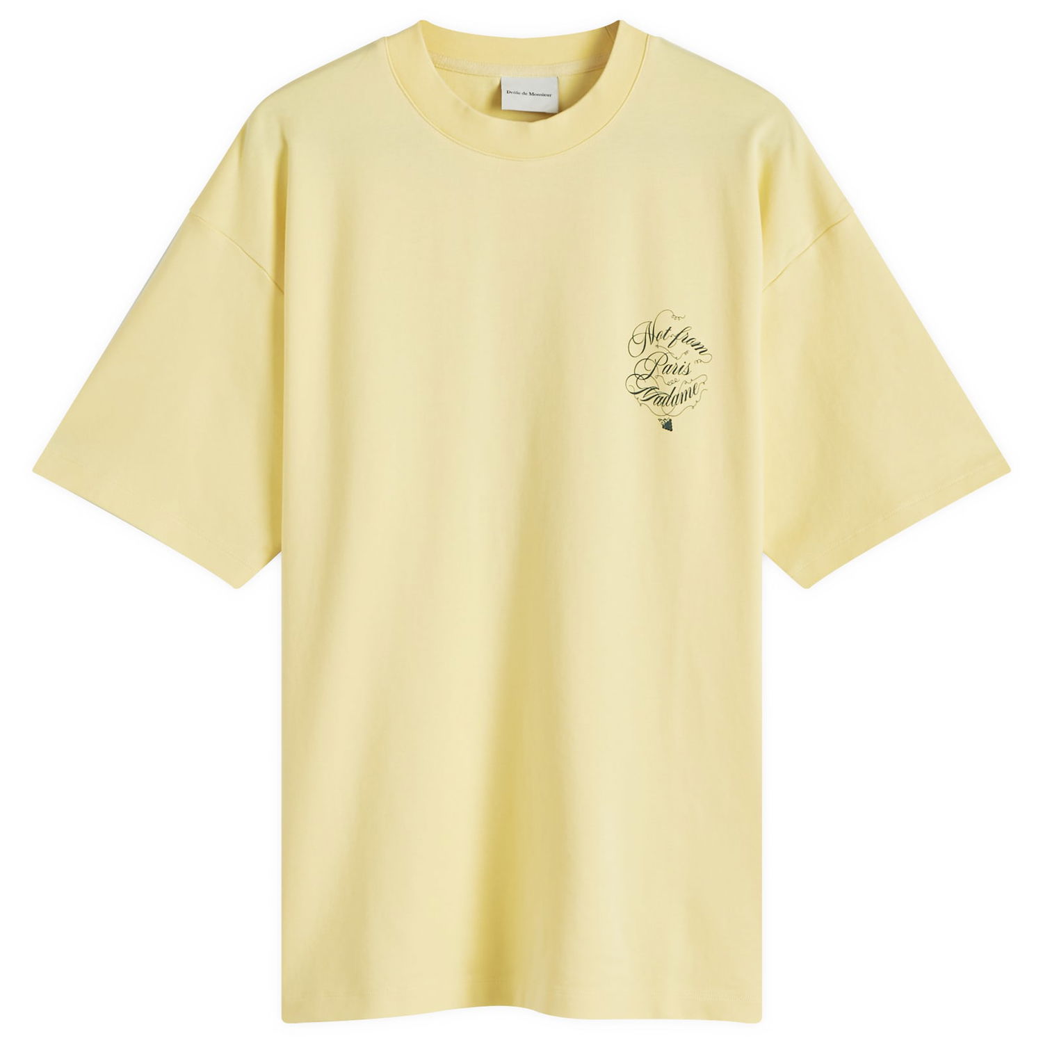 Tričko Drôle de Monsieur Not From Paris Madame Caligraphy Graphic T-Shirt Žltá | F-TS226-CO002-BAN, 0