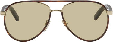 Slnečné okuliare Prada Iconic Metal Plaque Tortoiseshell Aviator Sunglasses Hnedá | 0PR B57S 21E10R59 8056262504444, 0