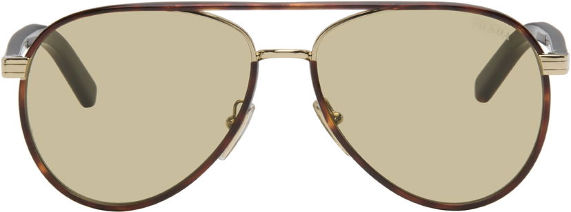 Slnečné okuliare Prada Iconic Metal Plaque Tortoiseshell Aviator Sunglasses Hnedá | 0PR B57S 21E10R59 8056262504444