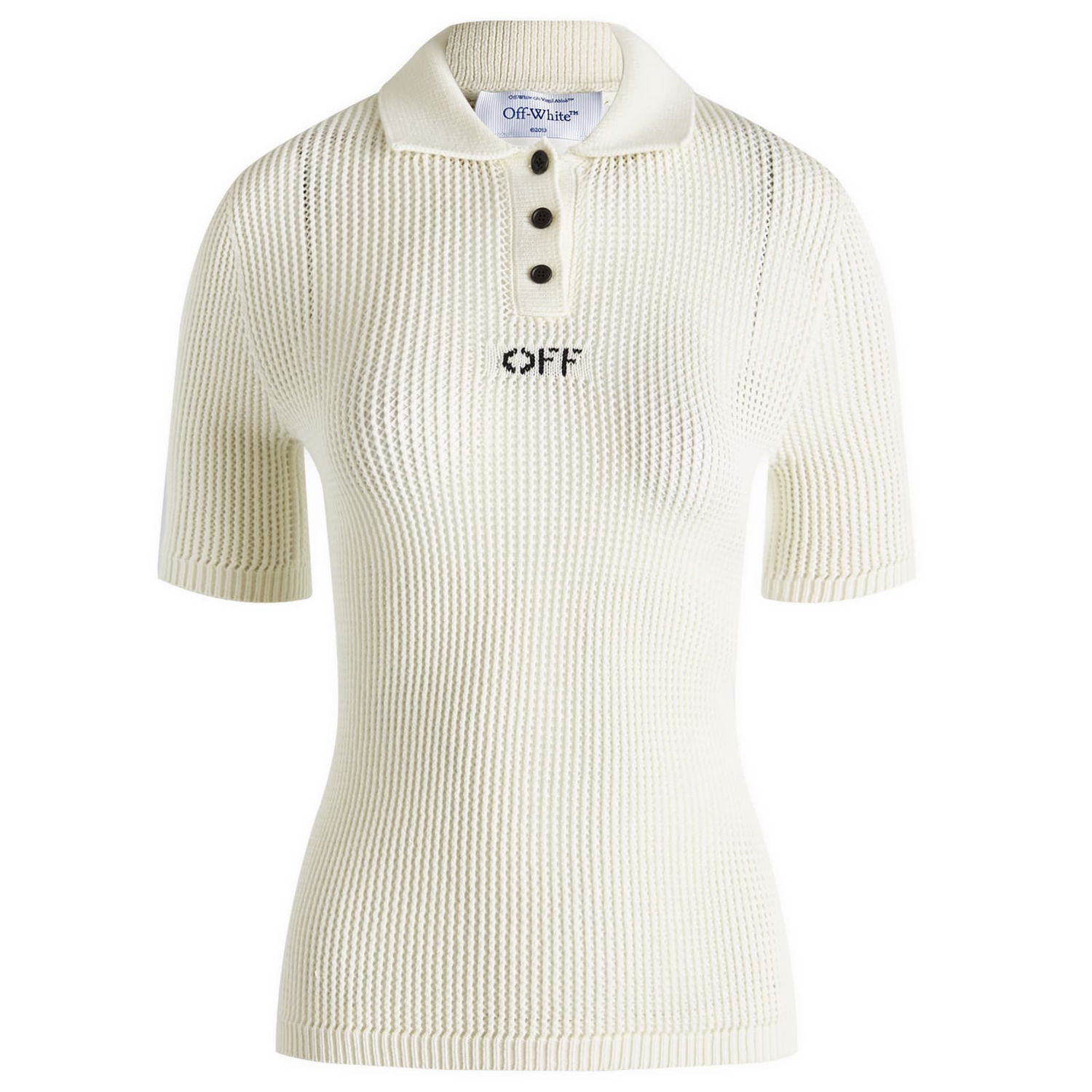 Polo tričko Off-White Off Net Short Sleeve Polo Biela | OWHV001F24KNI0010110, 0