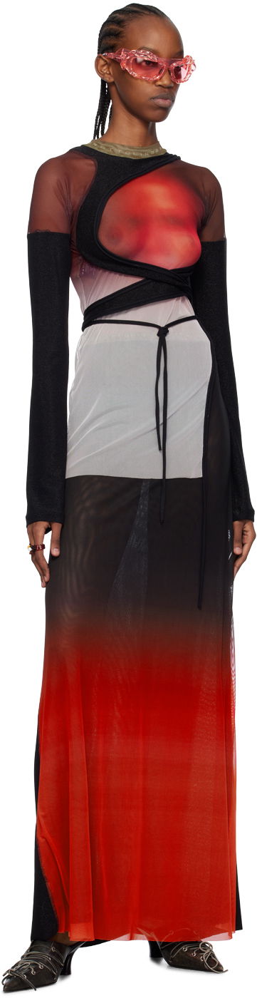 Sukňa Ottolinger Ottolinger Semi-Sheer Maxi Skirt Červená | 103202, 3