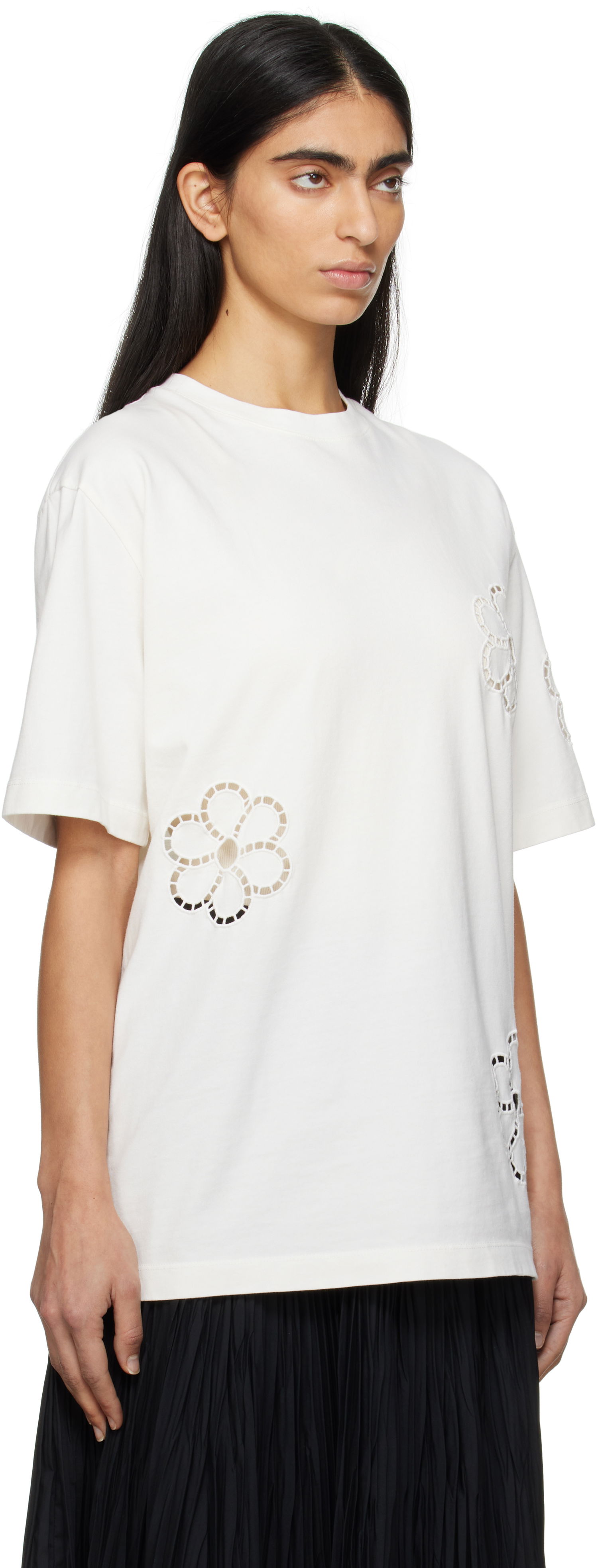 Tričko MSGM Floral T-Shirt Biela | 3841MDM128 257091, 1