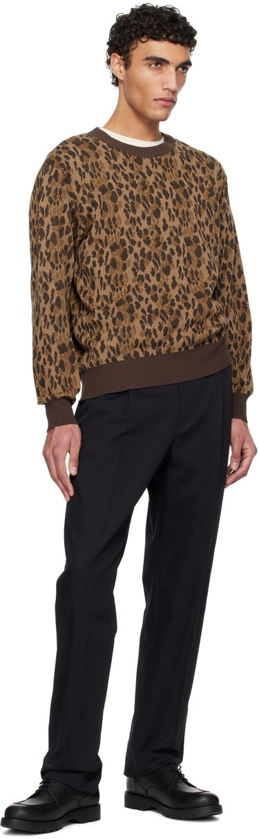 Sveter WACKO MARIA WACKO MARIA Leopard Jacquard Knit Sweater Hnedá | 25SSE-WMK-KN05, 3