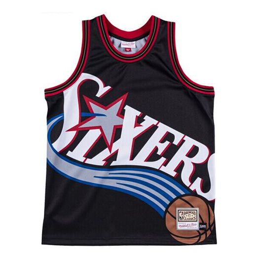 Tielko Mitchell & Ness Mitchell & Ness Philadelphia 76ers Big Face Graphic Print Tank Top Čierna | MSTKBW19068-P76BLCK, 0