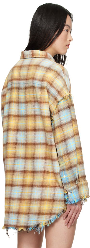 Košeľa R13 R13 Shredded Seam Drop Neck Plaid Shirt Rôznofarebný | R13WR075-R503B, 2