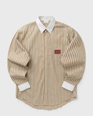 Košeľa Drôle de Monsieur Pinstripe Shirt with Contrast Collar and Cuffs Béžová | I-SH240-CO232-BG, 0