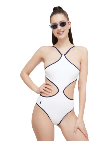 Plavky Polo by Ralph Lauren High Neck One-piece Swimsuit Biela | 21370515