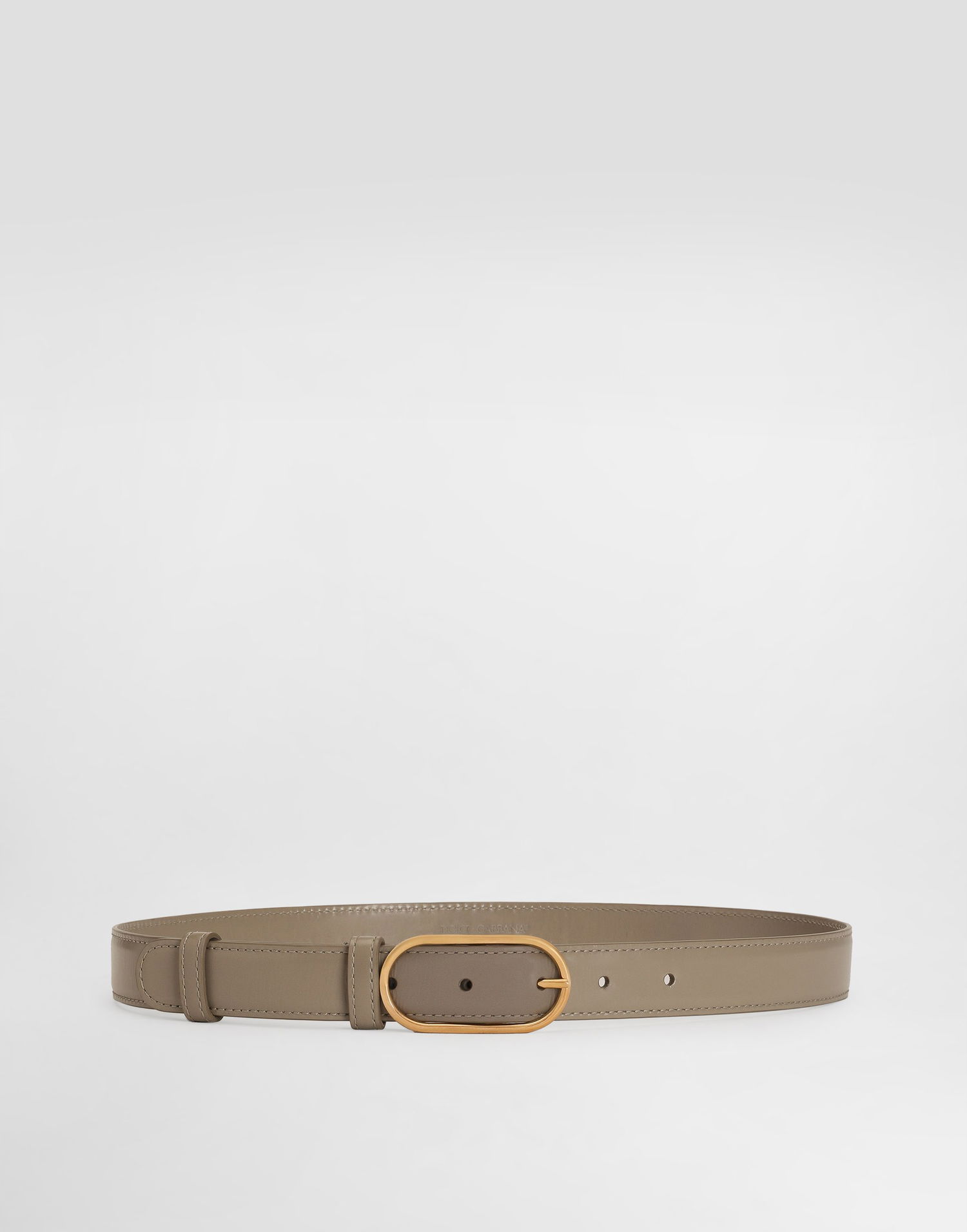 Opasok Dolce & Gabbana Dolce & Gabbana Calfskin Belt with Oval Buckle Béžová | BE1654A3G198I399, 0
