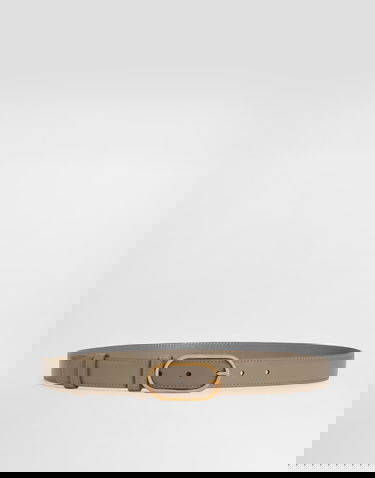 Opasok Dolce & Gabbana Dolce & Gabbana Calfskin Belt with Oval Buckle Béžová | BE1654A3G198I399, 0