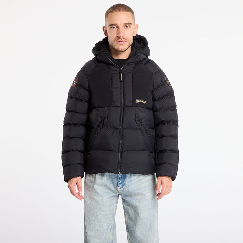 Prešívaná bunda Napapijri Hooded Puffer Jacket A-Moesa Puf Čierna | NP0A4I1R0411