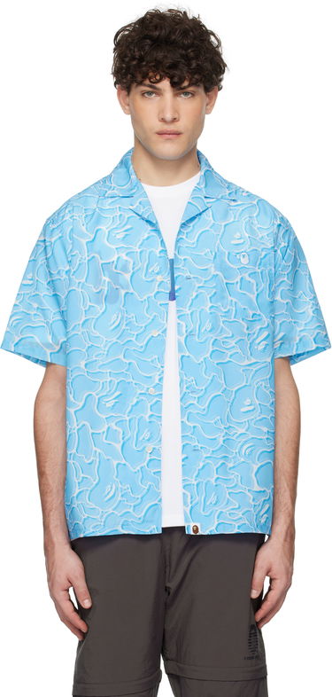Košeľa BAPE Camouflage Print Shirt Modrá | 001SRK701001F, 0