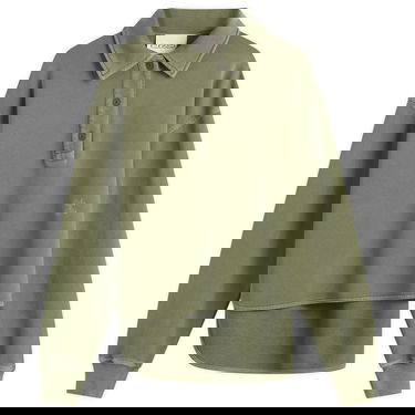 Mikina CLOSED Long Sleeve Polo Sweatshirt with Layered Hem Zelené | C95667-47V-13-657, 1