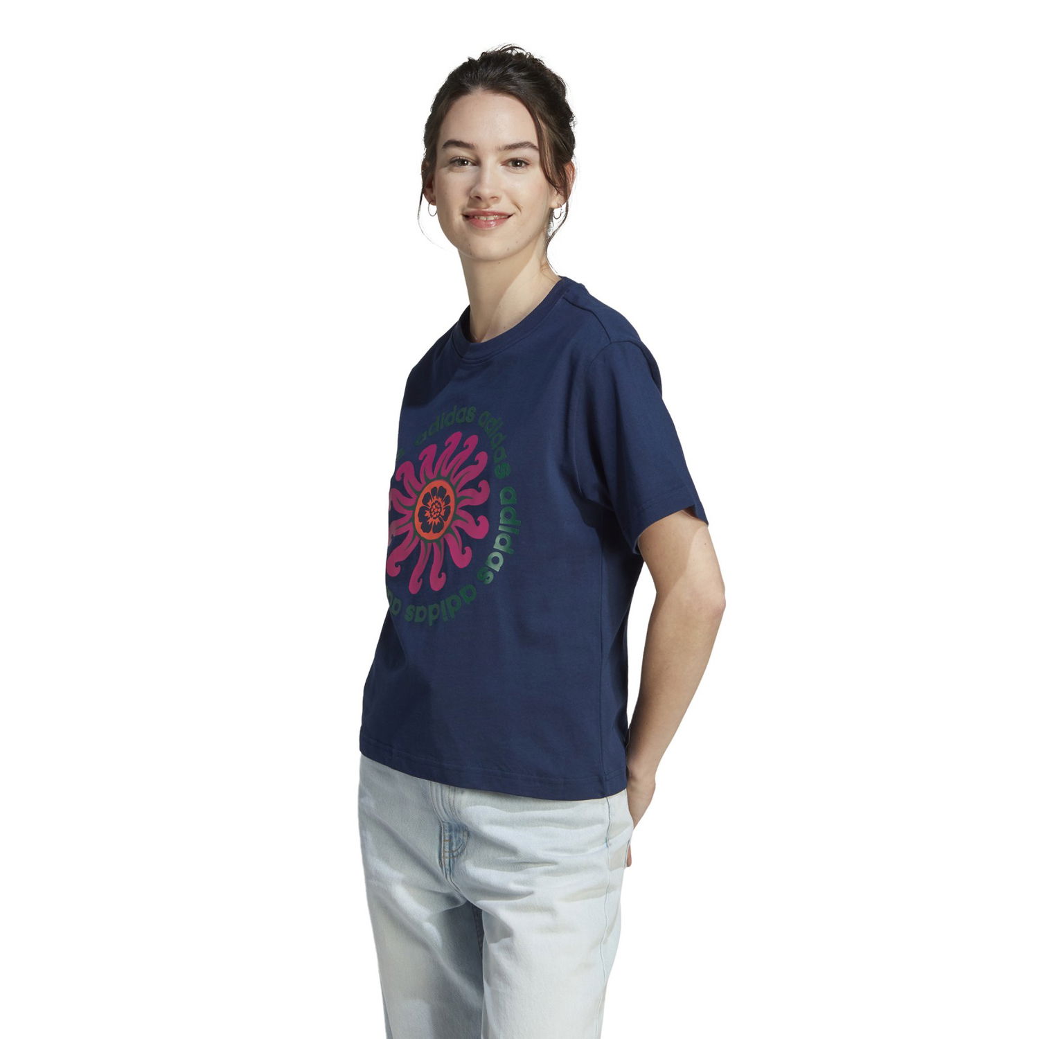 Tričko adidas Performance Women's Floral Graphic Cropped T-Shirt Modrá | IM2390, 0