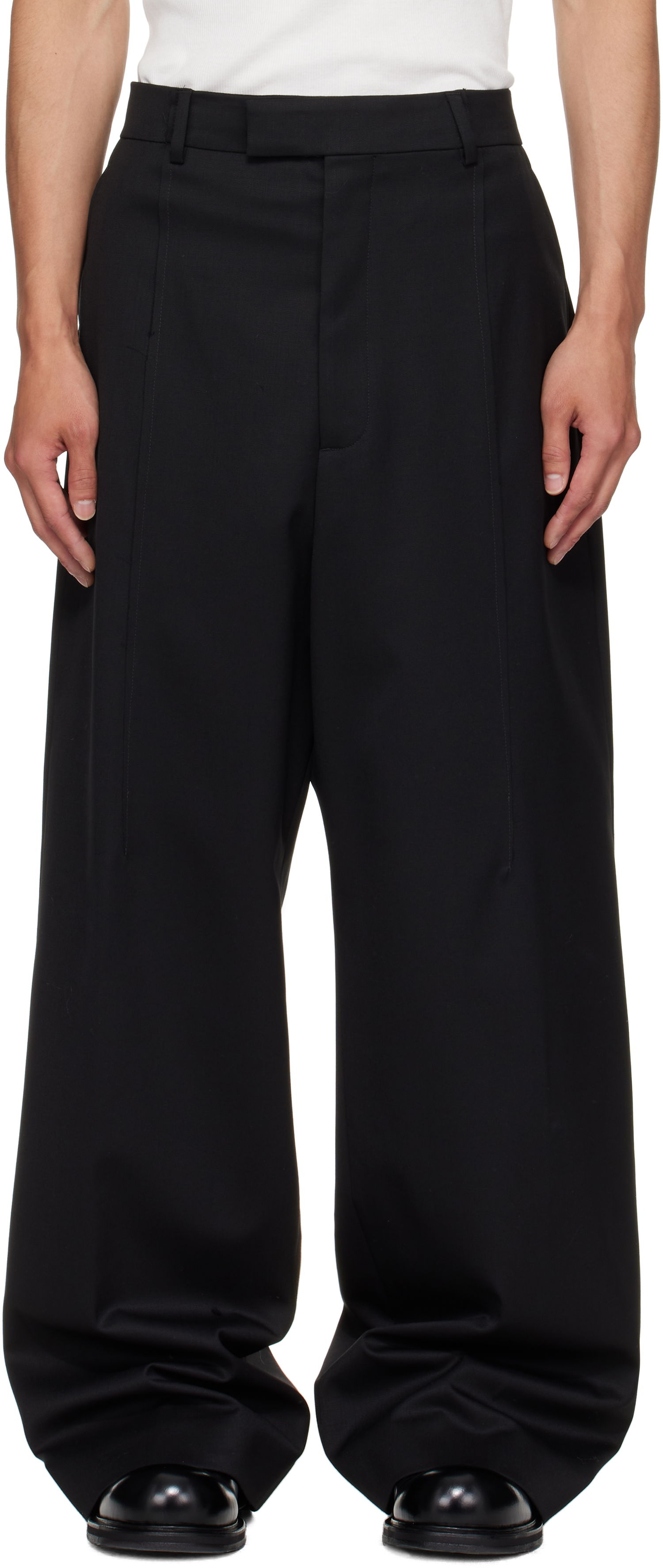 Nohavice VETEMENTS Vetements Cut Baggy Tailored Trousers Čierna | UH76TP350B, 0