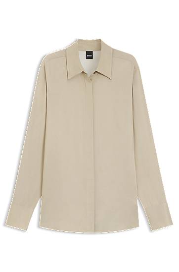 Košeľa BOSS Regular-Fit Satin Blouse Béžová | 50542007