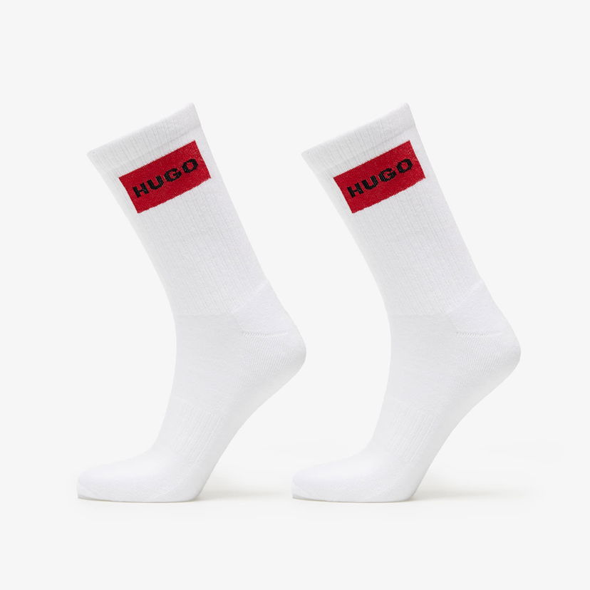 Ponožky BOSS Hugo Logo Quarter 2-Pack Socks Biela | 50510640-100