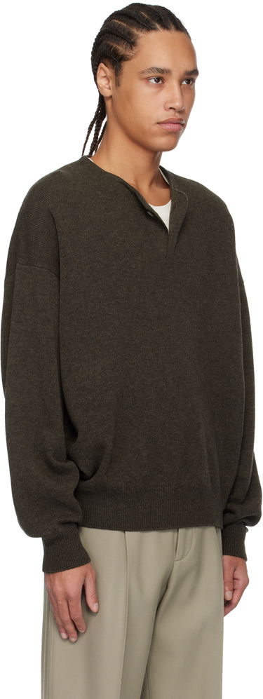 Sveter Fear of God Fear of God Fine Knit Henley Čierna | FGE220-2041LAW, 4