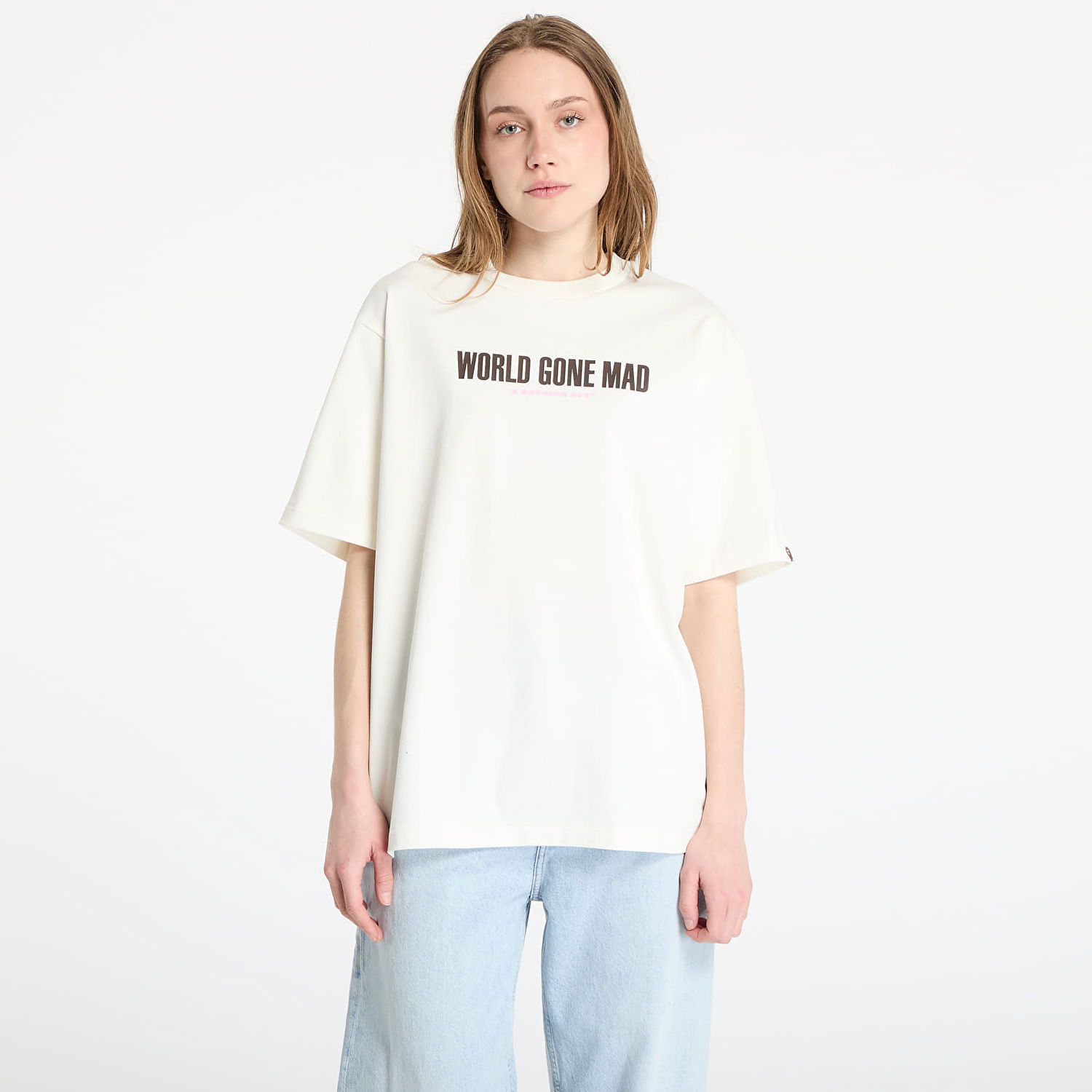 Tričko BAPE A BATHING APE Slogan Relaxed Fit T-Shirt Biela | 001TEL301318MIVY, 0