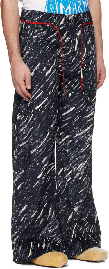 Nohavice Marni Marni Flocked Denim Flared Jeans Navy | PUJU0019A0 UTC432, 1