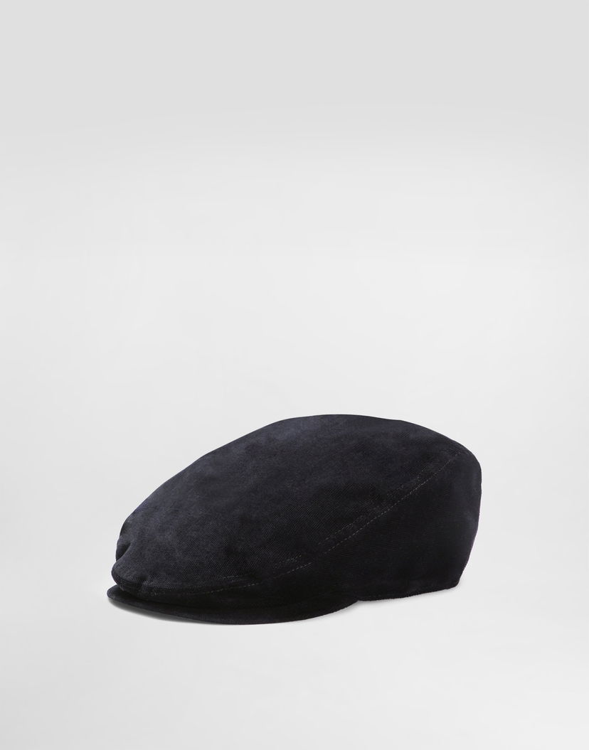 Šiltovka Dolce & Gabbana Dolce & Gabbana Velvet Flat Cap Navy | GH587AFUVJFN0000