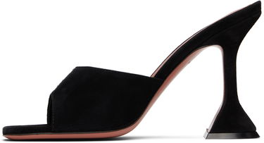 Starostlivosť o obuv Amina Muaddi Amina Muaddi Lupita Suede Heeled Sandals Čierna | LUPITA SLIPPER CL SUEDE, 2