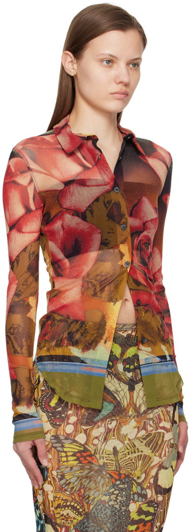 Košeľa Jean Paul Gaultier Jean Paul Gaultier Roses Print Mesh Shirt Rôznofarebný | 24/25-U-CH013-T547-403050, 1