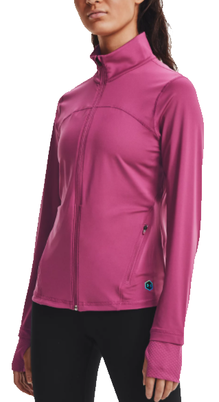 Bunda Under Armour RUSH Full-Zip Performance Jacket with Stand-Up Collar and Thumbhole Cuffs Ružová | 1359081-678, 0