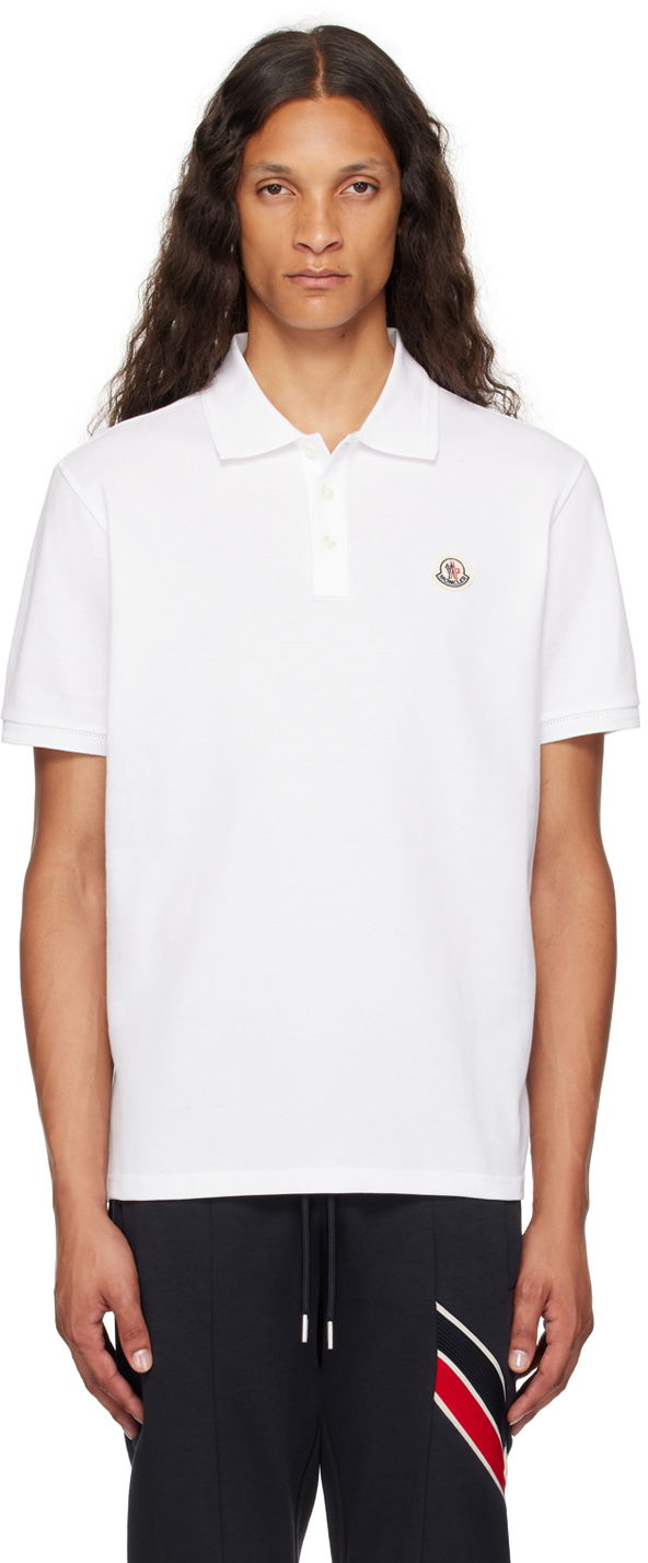 Polo tričko Moncler Logo Patch Polo Shirt Biela | J20918A0000984556, 0
