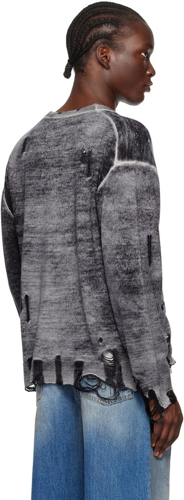 Sveter R13 R13 Reverse Print Boyfriend Cardigan Šedá | R13MY200-Y158B, 2