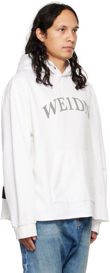 Mikina We11done We11done Distressed Hoodie Biela | WD-TH3-22-716-U-WH, 1