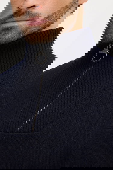Sveter Barbour Barbour Nelson Half Zip Sweater Navy | MKN0863, 4
