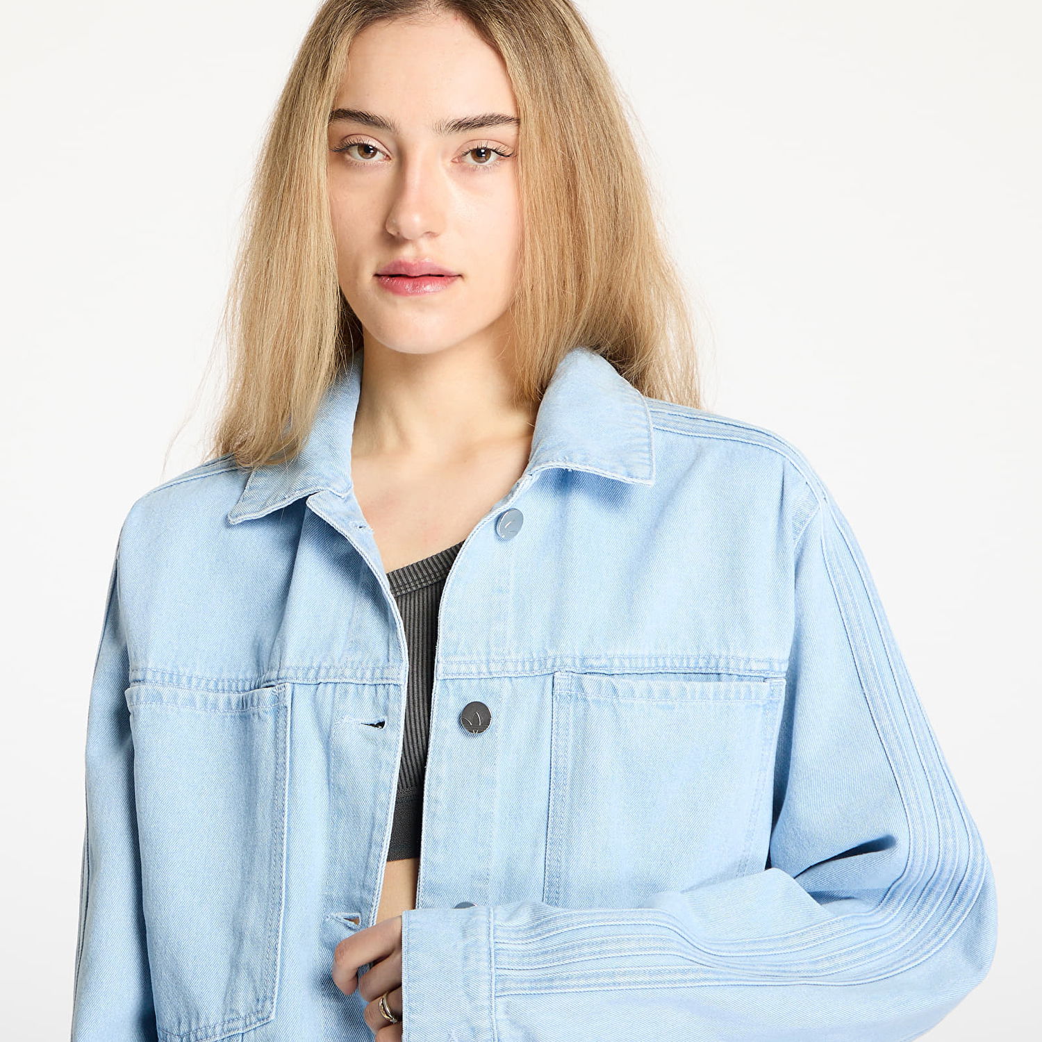 Bunda adidas Originals Premium Essentials Denim Jacket Modrá | JD4753, 1