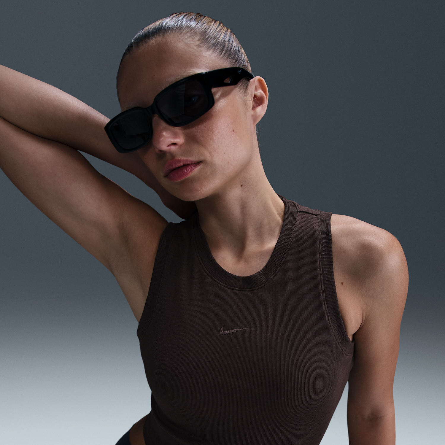 Slnečné okuliare Nike Nike Sportswear Chill Knit Slim-Fit Cropped Ribbed Tank Top Čierna | FB8279-220, 0
