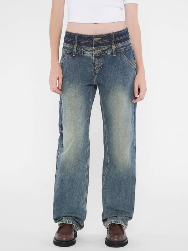 Mid Rise Carpenter Denim Pants