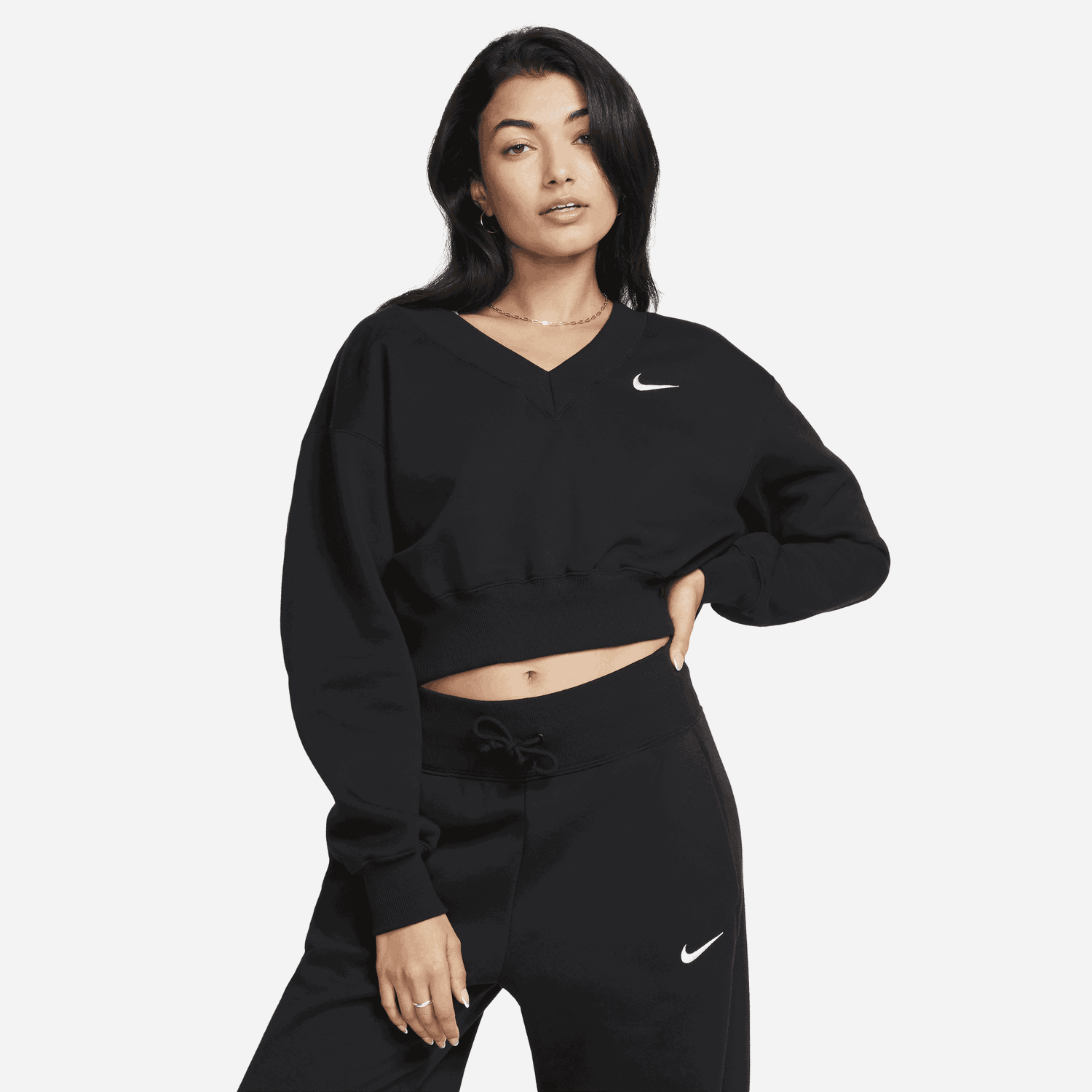 Mikina Nike Sportswear Phoenix Fleece Sweatshirt Čierna | FN3651-010, 0