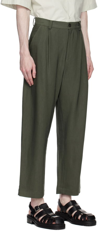 Nohavice Studio Nicholson Studio Nicholson Tuck Trousers Zelené | TUCK SNM-787, 1