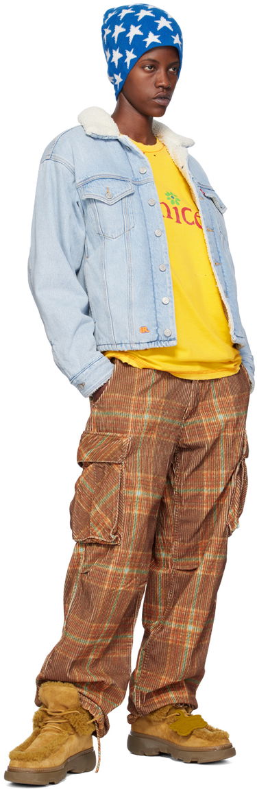 Cargo nohavice ERL Plaid Corduroy Cargo Pants Hnedá | ERL07P010, 3