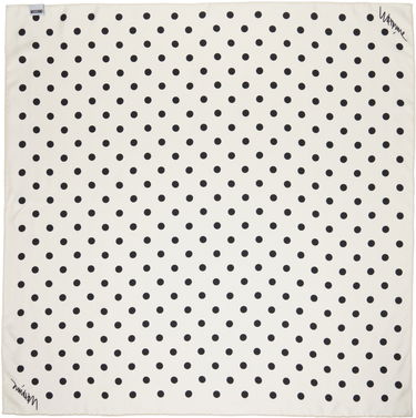 Šál Moschino Moschino Polka Dot Twill Silk Scarf Biela | 251D_3302_04761003, 0