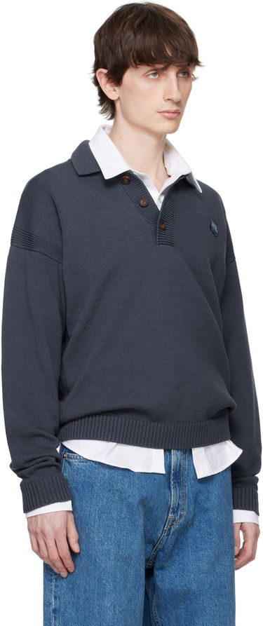 Sveter MAISON KITSUNÉ Maison Kitsuné Fox Head Patch Comfort Polo Šedá | OM00202KT1099, 1